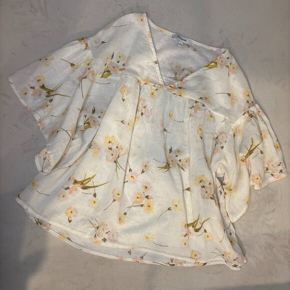 Madewell Tops - Madewell Women's Flutter-Sleeve Rhyme Top in Floral Print Size S
